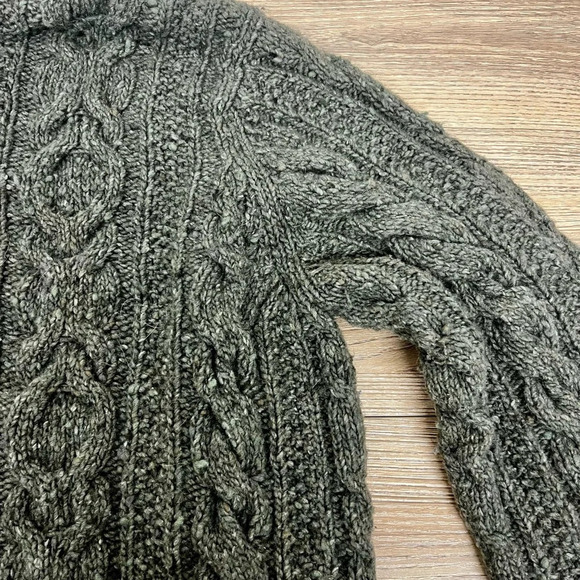 VTG Ralph Lauren Green Wool Fisherman Hand Knit 1/4 Zip Sweater Mens Size Large - Picture 9 of 9